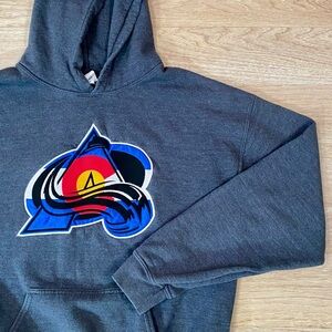 Colorado Avalanche AVS Hoodie Men’s Medium Grey State Flag Pullover Sweatshirt